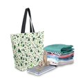 thumbnail image 2 of FORMRS Womens Canvas Tote Bag with Zipper Inner Pocket Shoulder Handbag, Green Triangles Pattern, 2 of 7