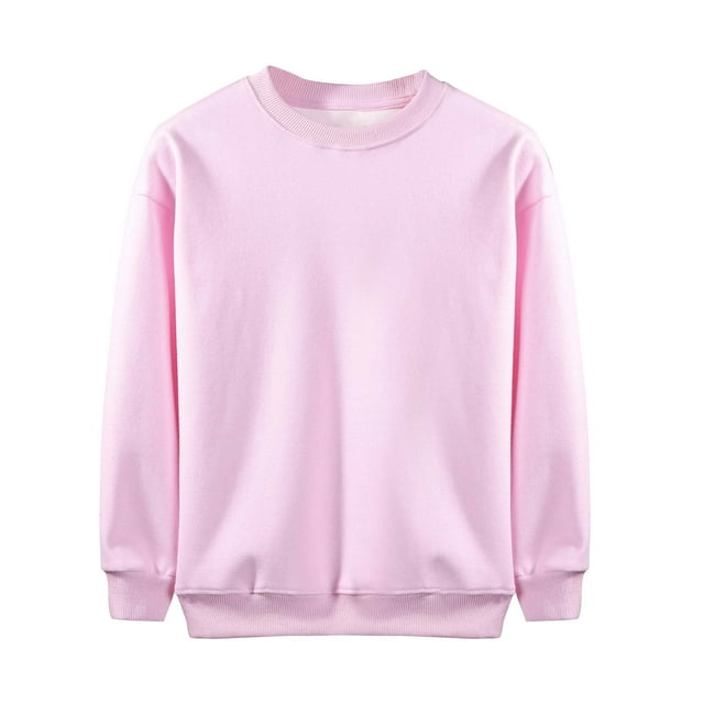 Tranfacy Chandail pour Filles et Tout-Petits, Chandails à Enfiler pour Enfants, Chandail à Capuche en Velours Uni à Manches Longues et Col Rond pour Enfants