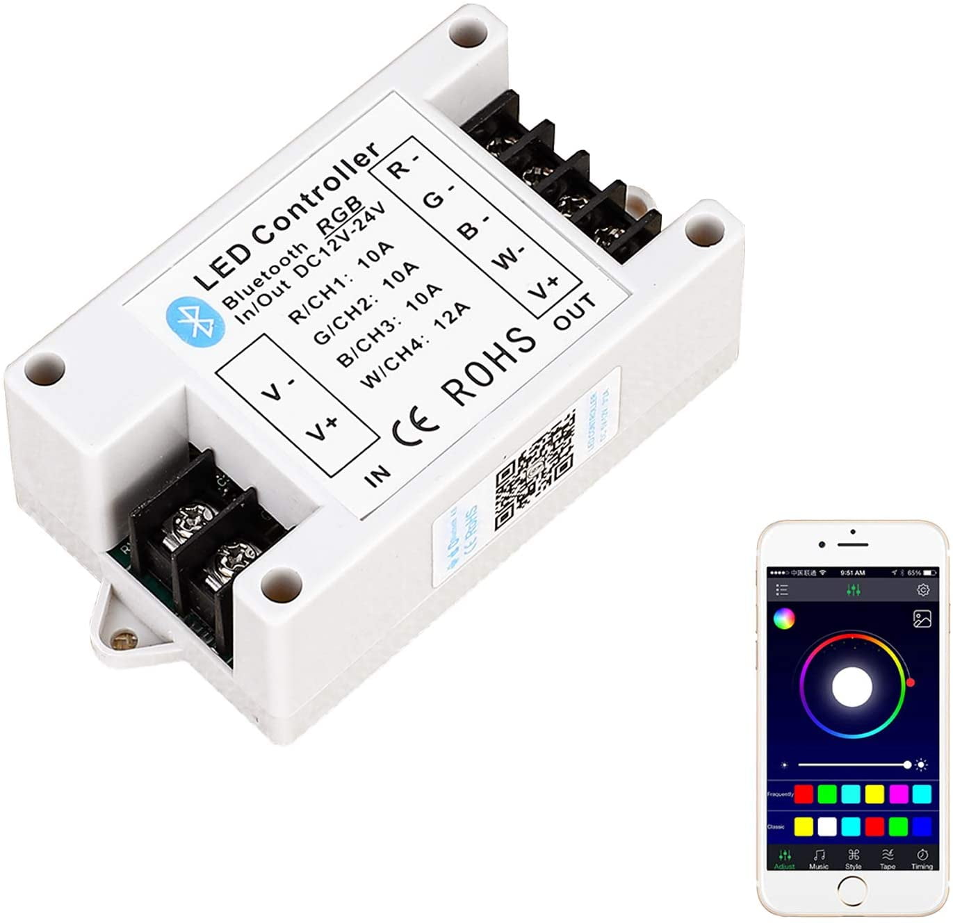 LED RGB/RGBW Bluetooth Controller 5050 3528 Strip Light for Samsung iPhone Smart 