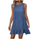 thumbnail image 1 of Vestido Largo Fluido sin Mangas de las Mujeres, Tela Transpirable Ligera para el Uso Diario, 1 of 4