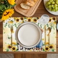 thumbnail image 4 of Spring Dog Placemats Set of 4, Sunflower Daisy Botanical Yellow Ombre Placemats for Dining Table, Place Mats for Kitchen Tabletop, Waterproof Wipeable Dining Table Mats Set, 4 of 9