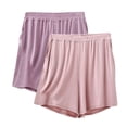 thumbnail image 2 of Tranfacy Shorts de Course pour Femmes, Shorts de Gym pour Femmes, 2 Pcs Shorts d'Été Élastiques Taille Fine Style Décontracté Pyjamas Amples Pantalons de Maison, 2 of 3