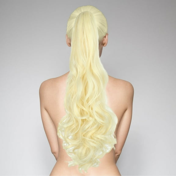 Dengmore Grasping Ponytail Wig Wavy Braids Grabbing Long Curly Hair Natural Looking Wigs for Daily Party