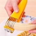 thumbnail image 5 of 3 pack Banana Slicer Tool for Kids | Safer Than Knife Stainless Steel Cutter for Cereal, Oatmeal & Dehydrator Chips | Uniform Slices for Healthy Snacks | Dishwasher Safe Kitchen Gadget, 5 of 5