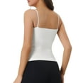 thumbnail image 3 of INSPIRE CHIC Women's Bandeau Camisole Spaghetti Strap Build in Bra Padded Sleeveless Tank Top Large White, 3 of 5