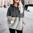 thumbnail image 2 of Clearance asdoklhq Womens Plus Size Tops Clearance,Women Hooded Sweatshirt Winter Warm Pocket Pullover Blouse Shirts, 2 of 9