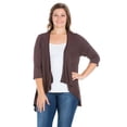 thumbnail image 4 of Plus Size Open Front Elbow Sleeve Cardigan, 4 of 9