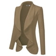 thumbnail image 2 of Doublju Women's Long Sleeve Draped Wide Shawl Lapel Blazer with Plus Size, 2 of 4
