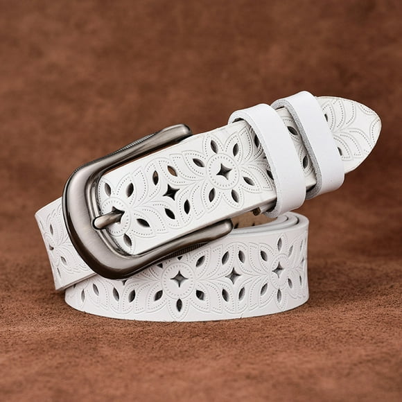 Women's Genuine Leather Belts Female Fashion Hollow Belt Vintage Waistband