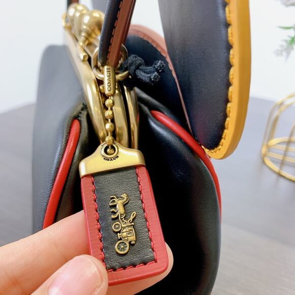 Coach 4720 Disney Mickey Mouse X Keith Haring Kisslock Bag In Brass Black Multi
