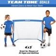 thumbnail image 7 of GoSports Team Tone 4 ft x 3 ft Portable Soccer Goals for Kids - Set of 2 Pop Up Nets for Backyard - Royal Blue, 7 of 7