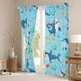 thumbnail image 2 of jejeloiu Cute Shark Black Out Curtains,Ocean Sea Animal Curtains Pack of 2 (42x63 Each),Sealife Yellow Fish Bedroom Curtains For Boys Kids,Microfiber Bedroom Decor, 2 of 6