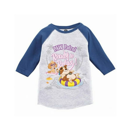 

Paw Patrol Skye Rubble Toddler Raglan Long Sleeve Shirts - 3T 4T 5T - Tshirt Ready Relax Paw Patrol Tee