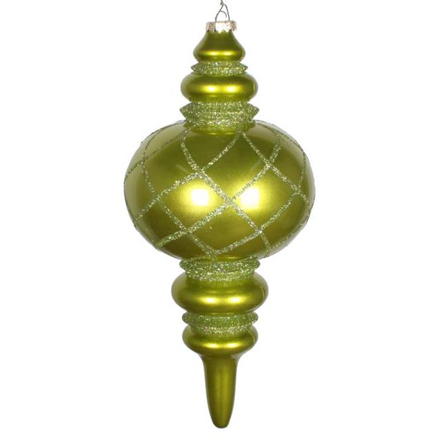 Vickerman MT198973D 13 Po. Lime Candy Glitter Net Finial Ornement