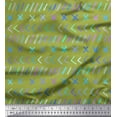 thumbnail image 1 of Soimoi Vert Georgette Viscose Tissu Mathématique Symbole Tissu Imprimé par la Cour 42 Pouces de Large, 1 of 3