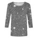 thumbnail image 5 of Tejiojio Women's Sequin Top Round Neck 3/4 Sleeves Sparkly Casual Party Blouse S-2XL, 5 of 5