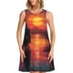 thumbnail image 1 of Fotbe Sunset River Western Cowboy Vestido de Verano sin Mangas para Mujer – Vestido Midi Línea A, Estilo Camiseta Floral, Vestido Playero Casual y Fluido, 1 of 7