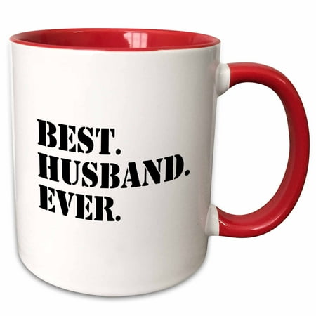 3dRose Best Husband Ever - Romantic love gift for him, Anniversary, Valentines Day - Two Tone Red Mug, 11-ounce