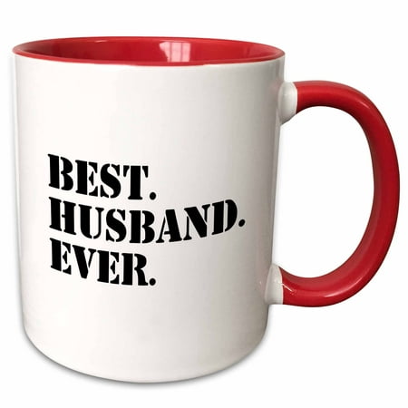 3dRose Best Husband Ever - Romantic love gift for him, Anniversary, Valentines Day - Two Tone Red Mug,