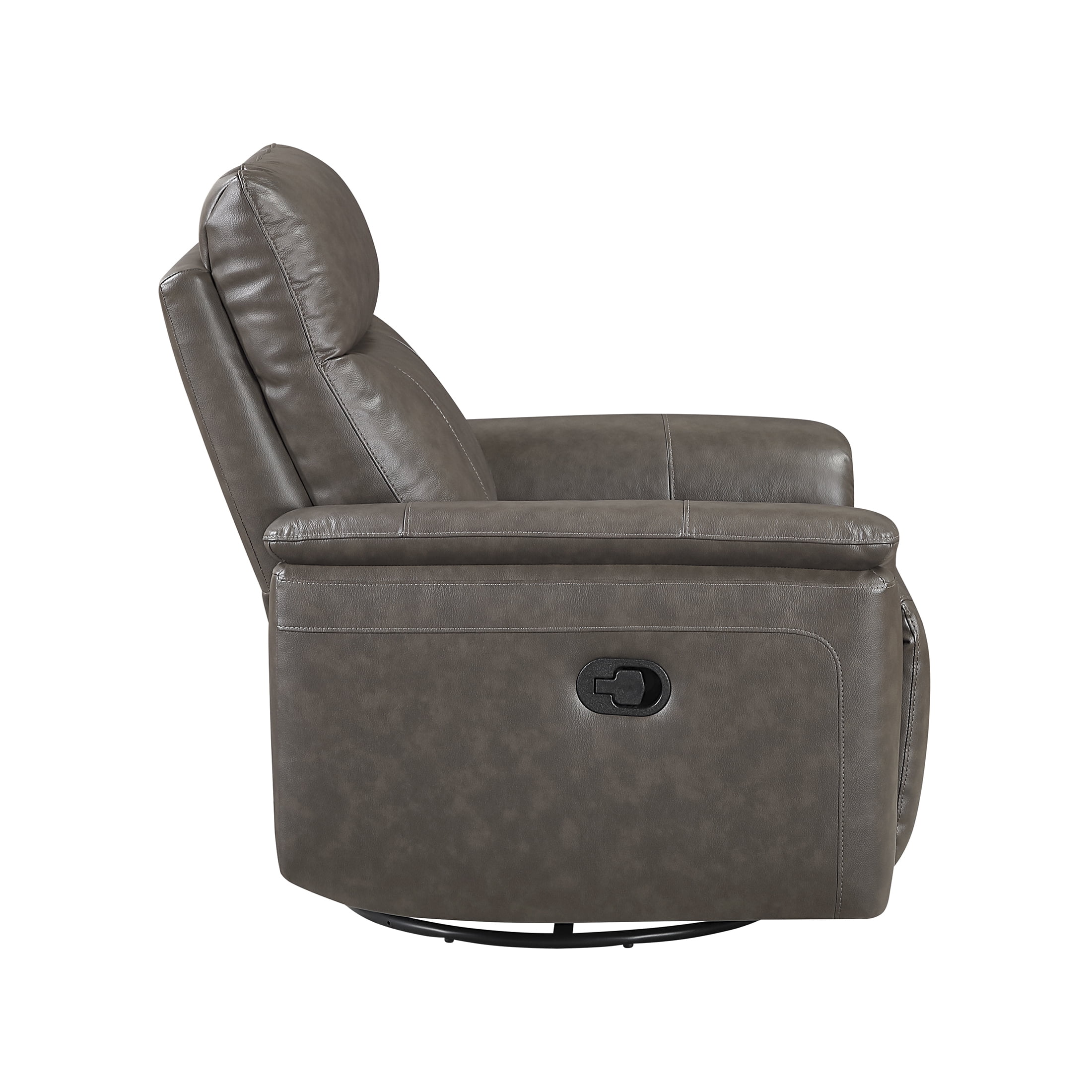OakvillePark Wildfern Leather Match Swivel Glider Reclining Chair, Dark Brown