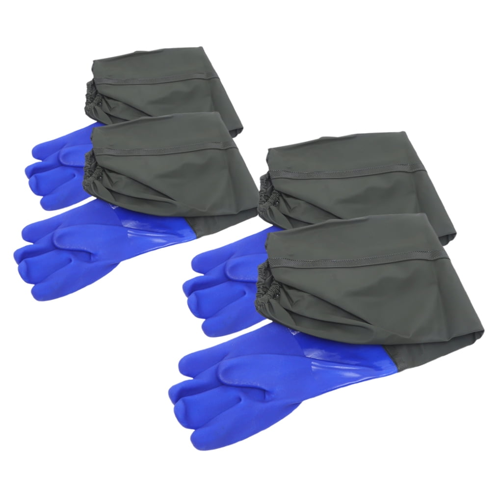 ETHZZLE 2Pairs Elbow Length Waterproof Rubber Gloves for Kitchen and Dishwashing with Flexible Fit Assorted Colors