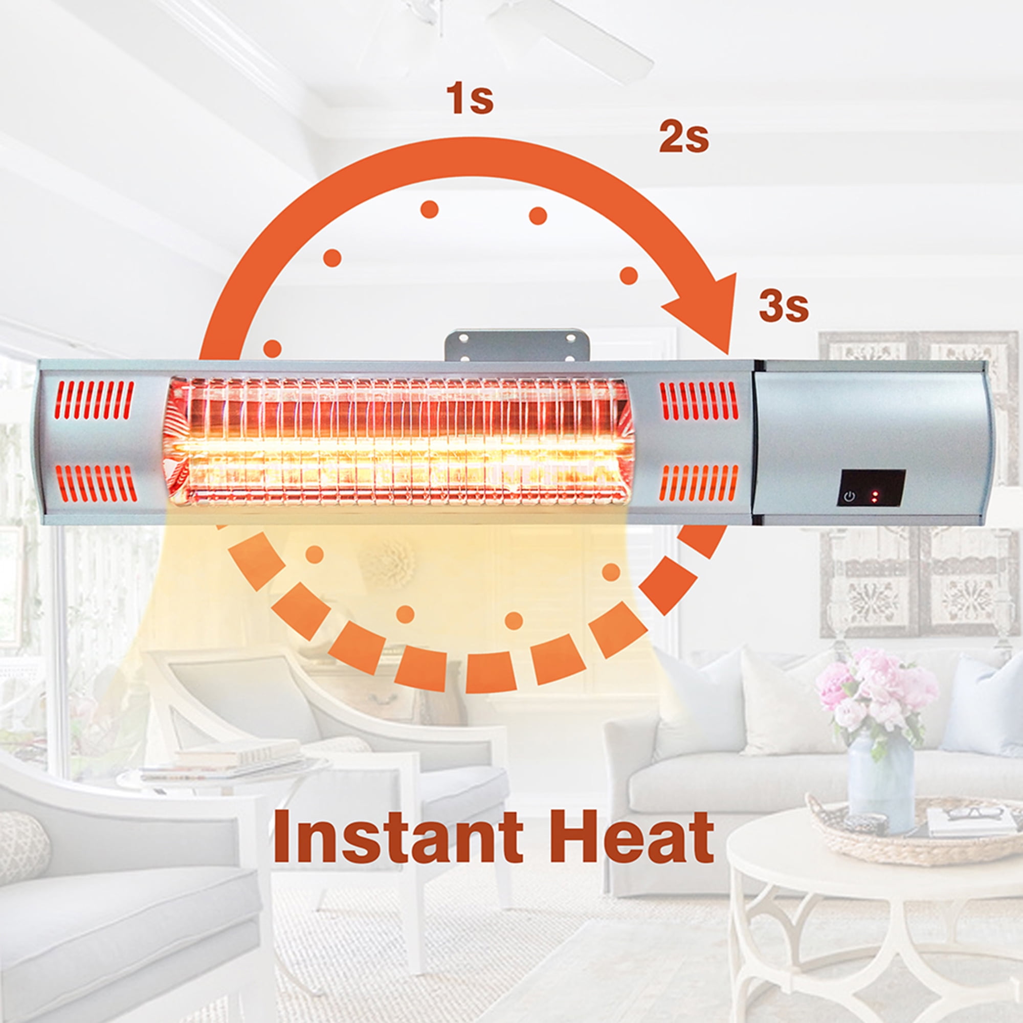 ATR ART to REAL 1500W Patio Wall-Mounted Electric Infrared Radiant Space  Heater with Remote Control - Walmart.com