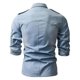 thumbnail image 3 of Mens Casual Denim Shirt Long Sleeve Blue Shirts, 3 of 5