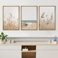 thumbnail image 2 of PixonSign Framed Canvas White Beach Grass Cloudy Ocean Sea Wave Landscape Prints Nature Wilderness Photography Modern Decorative Rustic Calm/Relax - 16"x24"x3 Natural, 2 of 5