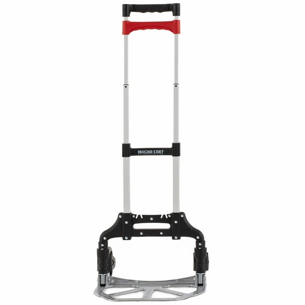 Magna Cart Diable pliable personnel en aluminium, capacité 150 lb, noir/ rouge 