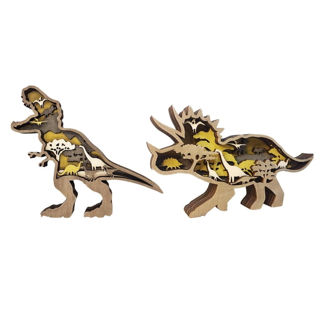 Adorno de Escritorio de Dinosaurios Huecos de de 2 Unidades con Luz Cálida Macarena Luz nocturna de dinosaurios