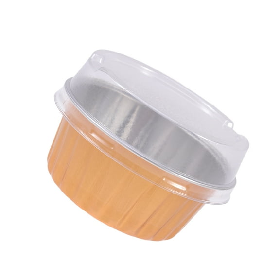 LABSERRON Aluminum Foil Baking Cups Non-stick 8.3x8.3x3.8cm for Celebrations and Picnic 10Pcs Golden