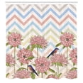 thumbnail image 3 of Ambesonne Floral Shower Curtain, Zigzags Flowers and Birds, 69"Wx70"L, Multicolor, 3 of 3