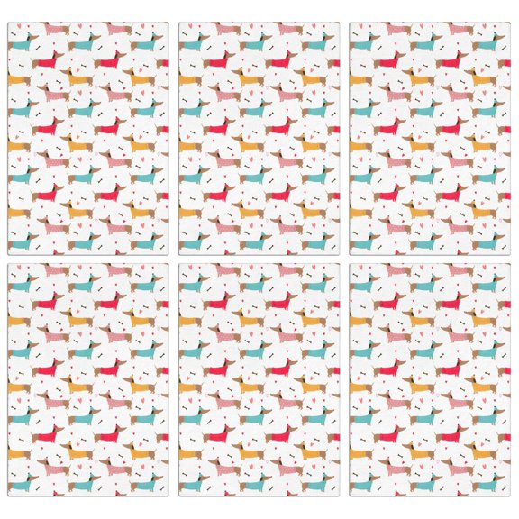 6 Pcs Funny Kitchen Towels,Colorful Funny Dachshund Microfiber Dish Towels,Kitchen Tea Towels,Kitchen Towel Set (18" X 26")