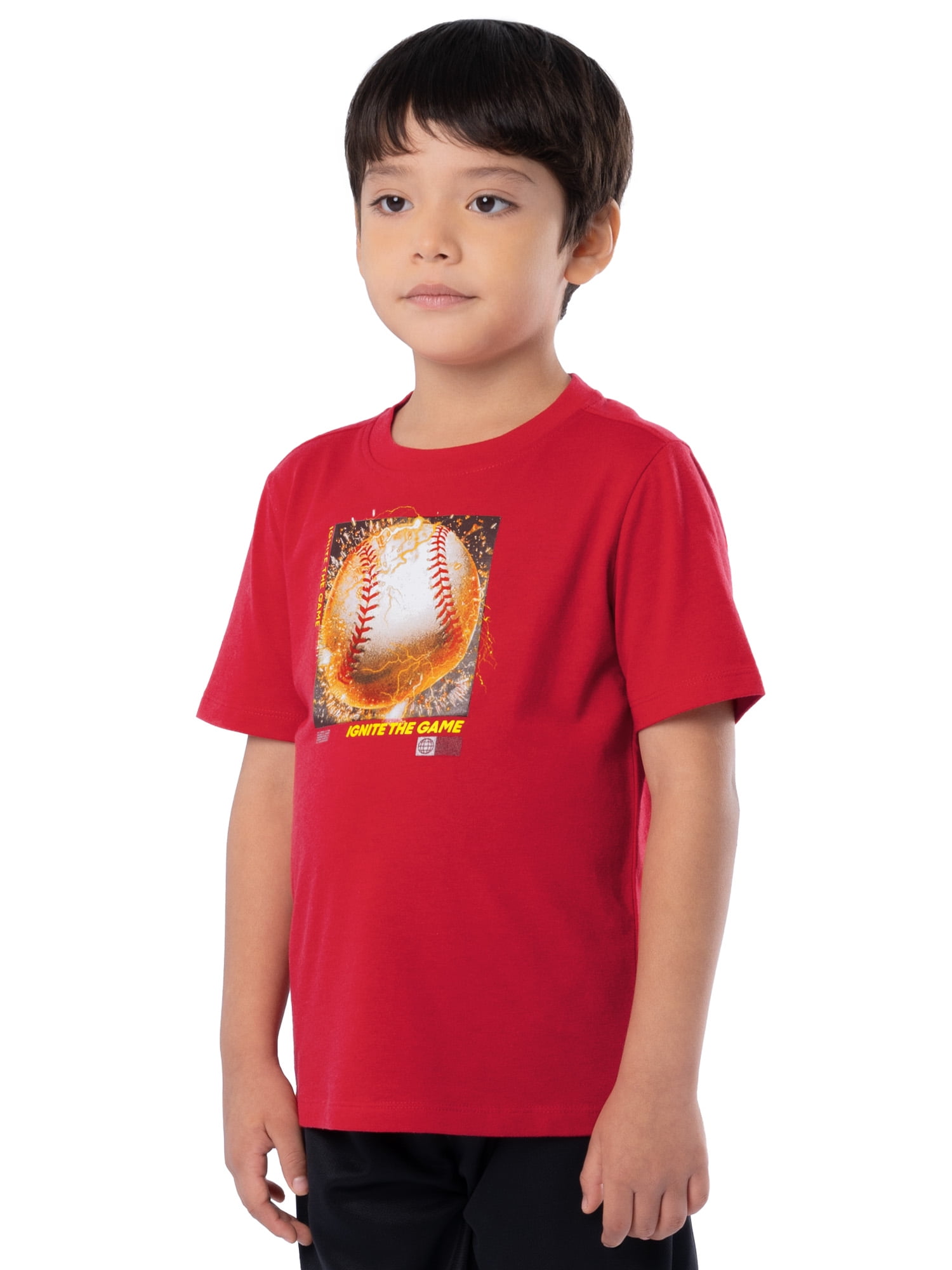 Athletic Works Boys Active Short Sleeve Graphic T-Shirt, Sizes 4-18 & Husky