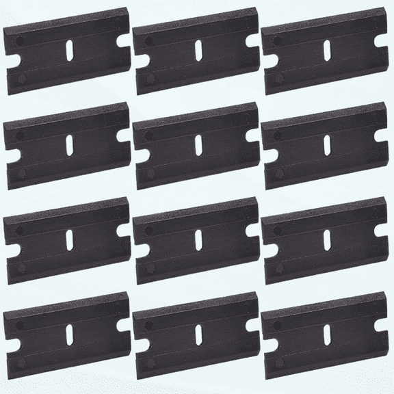 200pcs Plastic Razor Blades, Non-scratch Double Edged, for 1.5-inch Universal Safety Scraper Plastic Common Scraper, Remove Decals, Stickers, Adhesive, Clean Glass Window, Black
