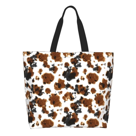 Naloa Cow Tie Dye Tote Bag for Women Large Capacity Shoulder Bag for College Work Travel Shopping