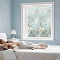 thumbnail image 3 of Removable Glass Window Covering, Teal Ocean Coastal Window Privacy Film Frosted, Summer Beach Nautical Coral Starfish Decorative Privacy Windows Film for Bedroom, Living Room, 19.6 x 39.3 Inches, 3 of 9