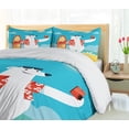thumbnail image 5 of Ambesonne Cartoon Duvet Cover Sets, Polar Bear Selfie Surf, 2-Queen, Aqua Yellow, 5 of 7