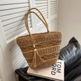 thumbnail image 5 of Kukuzhu Straw Beach Bag, Summer Woven Tote Bag with Tassels Shoulder Handbag Straw Purses and Handbags for Women, 5 of 7