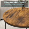 thumbnail image 4 of Peispie 27.6" Round Nesting Coffee Table Set of 2, Modern Stacking End Tables with Sturdy Metal Frame, Faux Marble & Industrial Wood Accent Side Tables for Living Room Bedroom, Dark Brown Black, 4 of 8