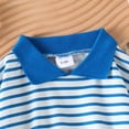 thumbnail image 5 of WERYOUNG Girls Boys Bodysuits Summer Unisex Comfort Striped Printed Turndown Collar Long Sleeve Bodysuits Toddler Lovely Daily Wear Onesie,Blue,6-12 Months, 5 of 5
