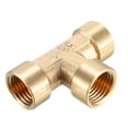 thumbnail image 4 of Brass Tee Pipe Fitting 1/4PT Female Thread T Shape Connector Coupler 2pcs, 4 of 5