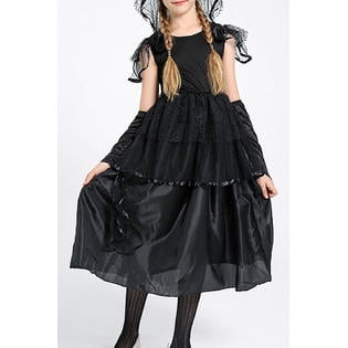 Kids Girls Dark Ghost Bride Halloween Costume