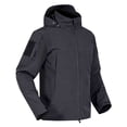 thumbnail image 3 of Mens Windbreaker Zip Front Windbreaker Jacket Solid Color Hooded Jacket Mountaineering Climbing Warm Outdoor Jacket Black 2XL, 3 of 3