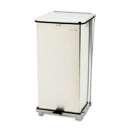 Rubbermaid Commercial Defenders Square 24G Step Can - 24 gal Capacity - Square - Foot Pedal, Fire-Safe, Leak Proof - 30" Height x 15" Width x 15" Depth - Steel - Stainless Steel