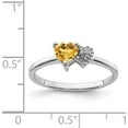 thumbnail image 3 of Sterling Silver Polished Citrine And Diamond Ring (Size 8) Made In Thailand qr7063nov-8, 3 of 5