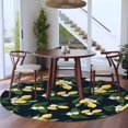 thumbnail image 3 of Lemons Leaves Round Area Rug 6Ft Washable Circle Rugs for Bathroom Office, Summer Fruits Floral Botanical Black Non-Slip Carpet Floor Mats Indoor Outdoor Carpet Runner Aesthetic Home Decor, 3 of 8