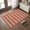 Burnt Orange, variant on Entryway Rug 2'x3', Brick Red Striped Kitchen Runner Rugs Non-Slip Carpet Mats, Vintage Rustic Simple Vertical Line Texture Bedside Rugs Runners Washable Floor Carpet for Bathroom Laundry Room