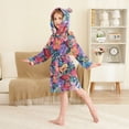 thumbnail image 2 of FORMRS Niños Bathrobe Unisex Hooded Robe Soft Plush Pajamas Sleepwear, Size 4-6T, Serene Floral Pattern, 2 of 7
