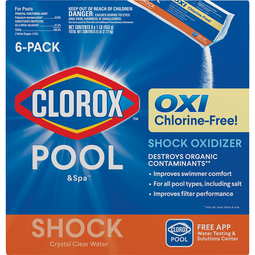 Clorox Pool Spa Oxi Chlorine Free Shock Oxidizer 6 pack (6 1lb bags) Walmart com Walmart com